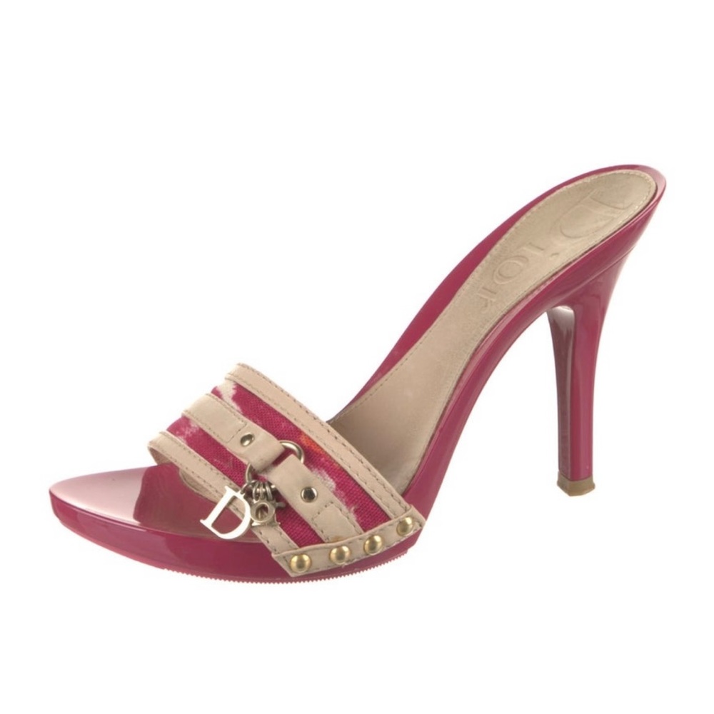 Christian DIOR heels , worn once, size 36.5 , size 6.5 , red heel, tan heel